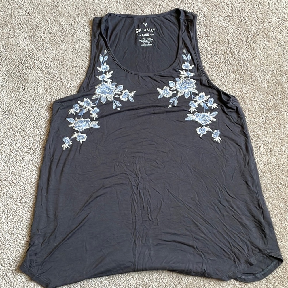 Embroidered American Eagle Soft and Sexy Tank Top - size small